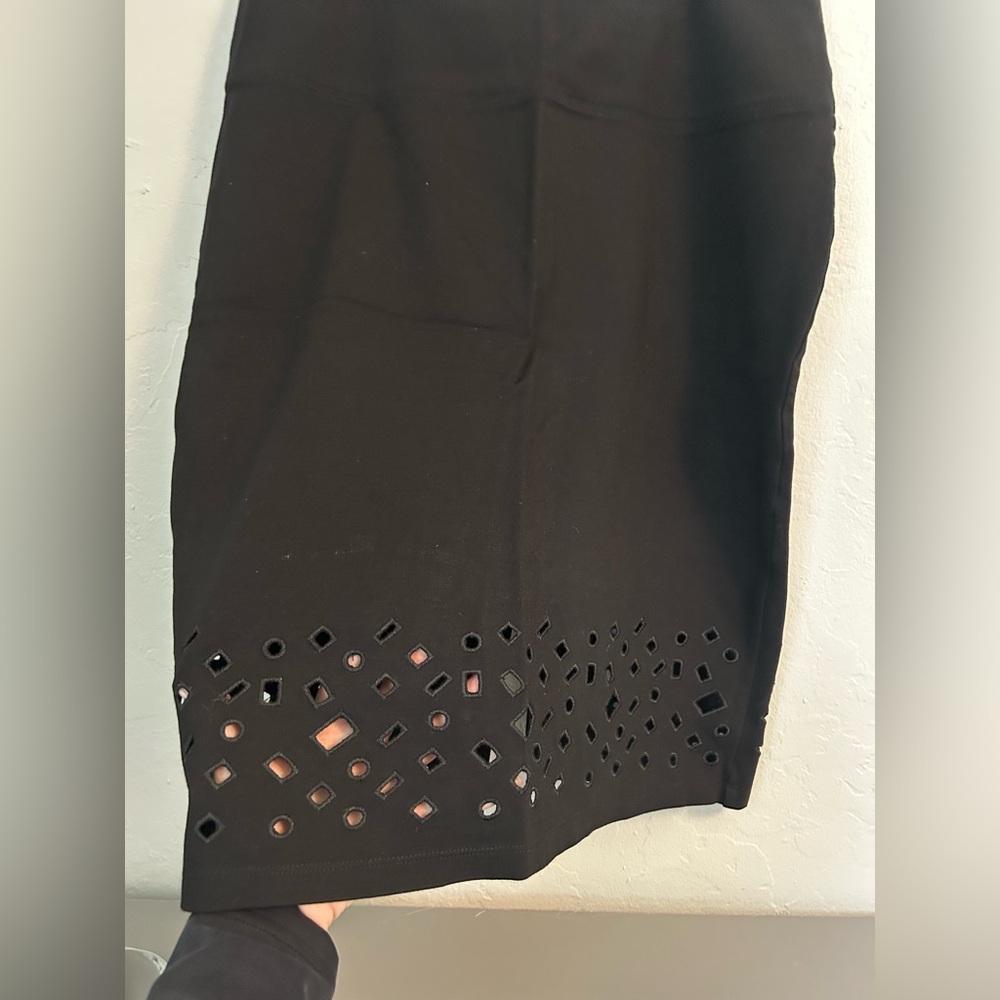 Chic Black Eyelet bottom skirt